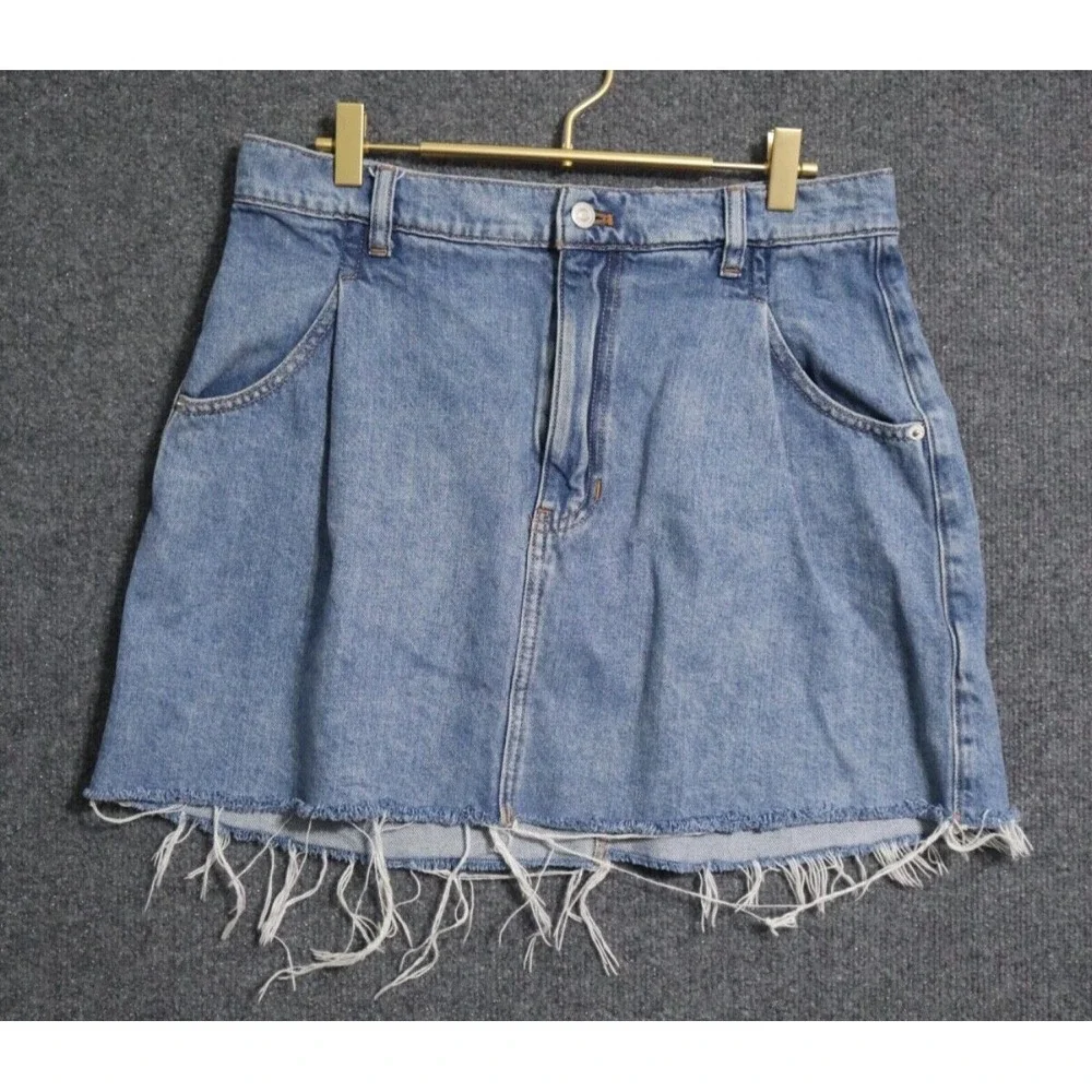 Free People Skirt Women 30 Blue Flirt‎ Denim Jean Cosmico 15.5